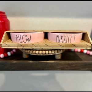Rae Dunn pink MEOW AND PURRFECT BOWLS